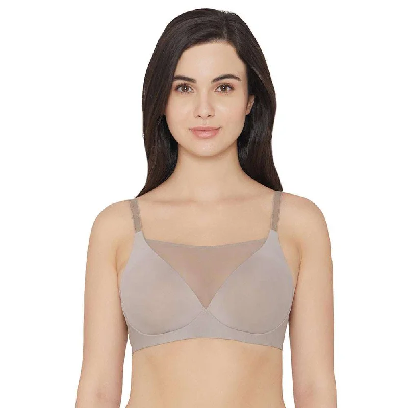 Lively Padded Non-Wired Full Cup Everyday Wear Full coverage T-Shirt Bra - Grey