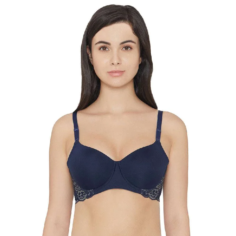 Love to Lace  Padded Wired  3/4th Cup Everyday Wear Medium coverage T-Shirt Bra - Blue